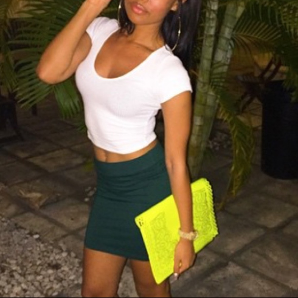 Teal Bodycon Mini Skirt